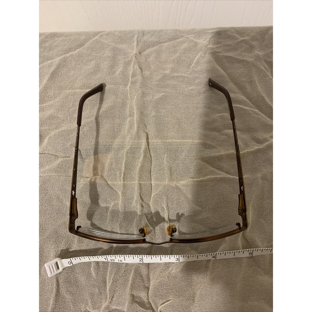 chelsea morgan eyeglasses Frames Woman's Metal Brown Flower Cut Backs EUC - Picture 4 of 12
